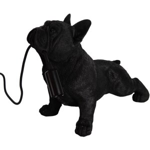 Clayre & Eef 6LMP794 Lampa stołowa Bulldog Black...