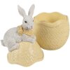 Clayre & Eef 6PR5129 Miska z pokrywką Easter Bunny on Easter Egg Yellow 11x10x20 cm