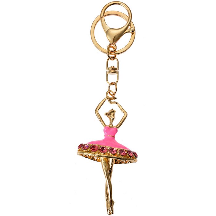 Juleeze JZKC0188 Brelok do kluczy Ballerina Gold Pink 4x2x8 cm