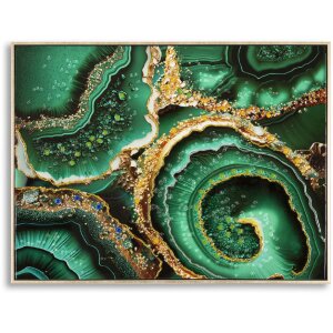 Mauro Ferretti Wandbild Smeraldy 82x4x62 cm grün gold