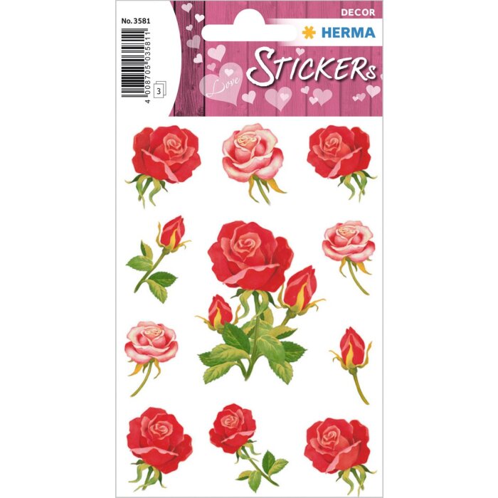 Etykiety dekoracyjne decor roses 3 arkusze