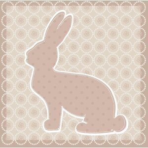 Serwetki papierowe Bunny taupe 33x33 cm