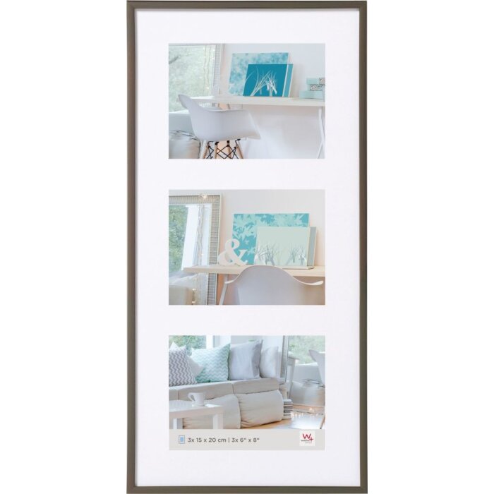 Walther Gallery Frame New Lifestyle stalowa 3 zdjęcia 15x20 cm