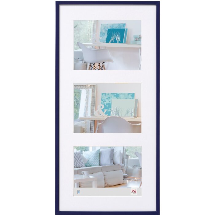 Walther Plastic Gallery Frame New Lifestyle 3 zdjęcia 13x18 blue (26,2x51,5 cm)