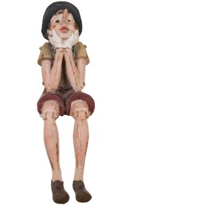 siedzaca figurka lalki chlopiec 14x8,5x29 cm