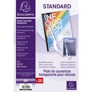 Opakowanie 100 szt. okładek z PVC do DIN A4, 0,2 mm