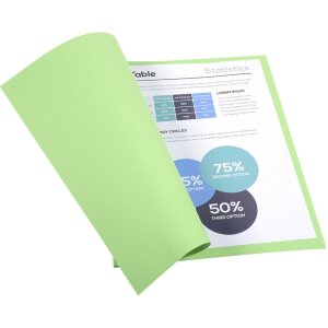 Pakiet 100 okładek do segregatorów z kartonu z recyklingu 250g Foldyne Forever, do formatu A4 Lime Green