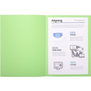 Pakiet 100 okładek do segregatorów z kartonu z recyklingu 250g Foldyne Forever, do formatu A4 Lime Green