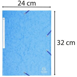 Skoroszyt o dużej pojemności z gumką i 3 klapkami z tektury Manila 425g Nature Future, dla formatu DIN A4 Turkusowy