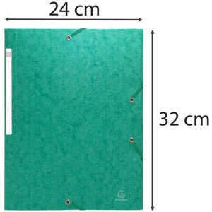 Segregator z gumką i 3 klapkami z monoblokowej tektury Scotten Manila 425g Nature Future, do rozmiaru DIN A4 Zielony