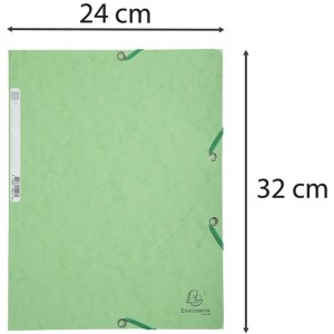 Teczka z 3 klapkami i gumką Tektura Manila 400g-m2 - A4 Limonkowa zieleń