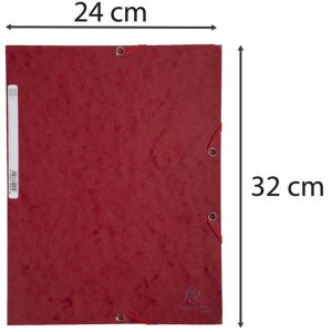 Exacompta Teczka z gumką 3 klapy Karton Manila 400g DIN A4 cherry