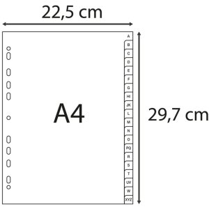 Indeks DIN A4 z 20 zakładkami