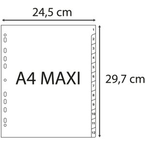 Rejestr DIN A4 z 12 zakładkami