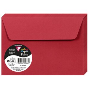 Koperta C6 Pyłek kwiatowy 120g Cherry Red