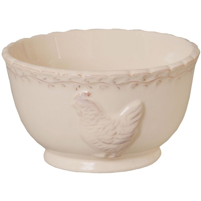 Clayre & Eef Miska śniadaniowa HUHN Ø 13x7 cm - 350 ml