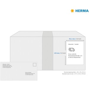 HERMA Etykiety adresowe Premium a4, biale 99,1x139 mm papier matowy 400 szt.