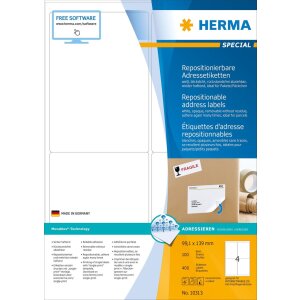 HERMA Etykiety adresowe a4 biale 99,1x139 mm papier...