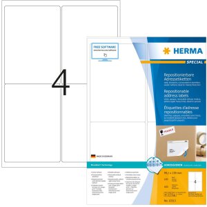 HERMA Etykiety adresowe a4 biale 99,1x139 mm papier...