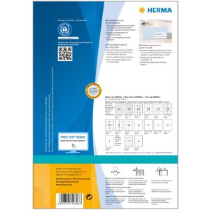 HERMA Etykiety adresowe a4 naturalne biale 99,1x38,1 mm papier makulaturowy matowy z certyfikatem Blue Angel 1400 szt.