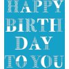 Kartka Artebene Laser Birthday Typografia petrol